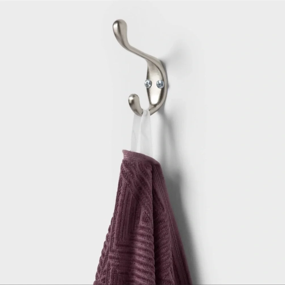 New Luxury LARGE Bath Towels Set of 2 Jacquard Cotton Luxe Lattice Hanging Mauve